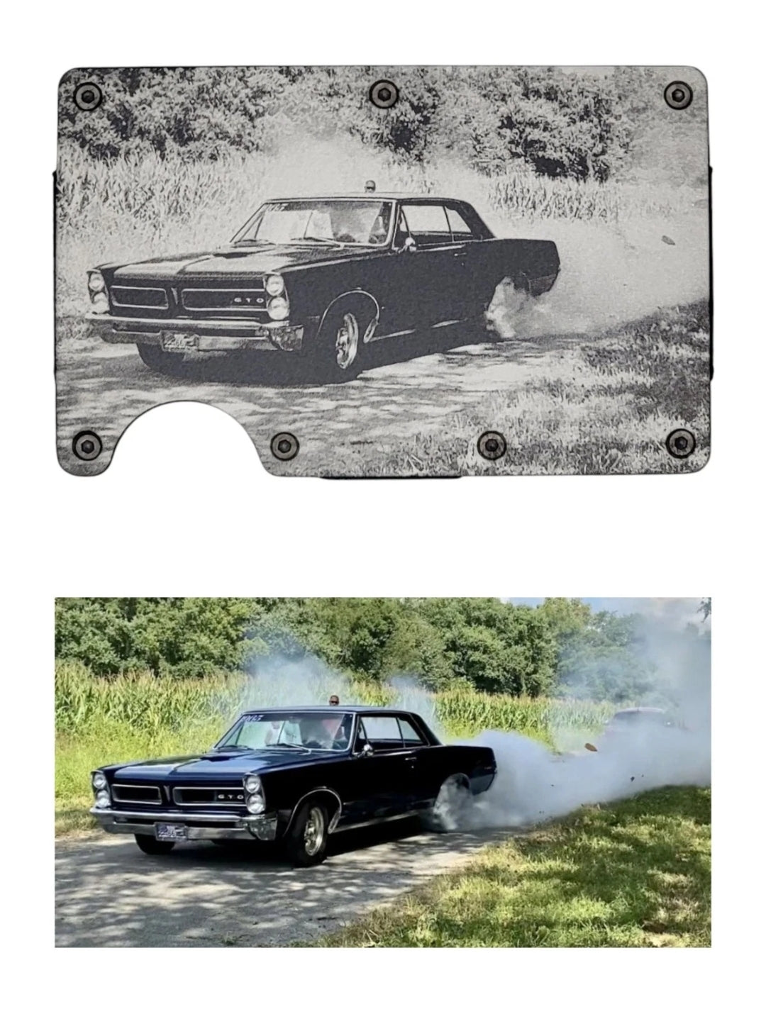 Custom Laser Engraved PHOTO Slim Wallet with money band