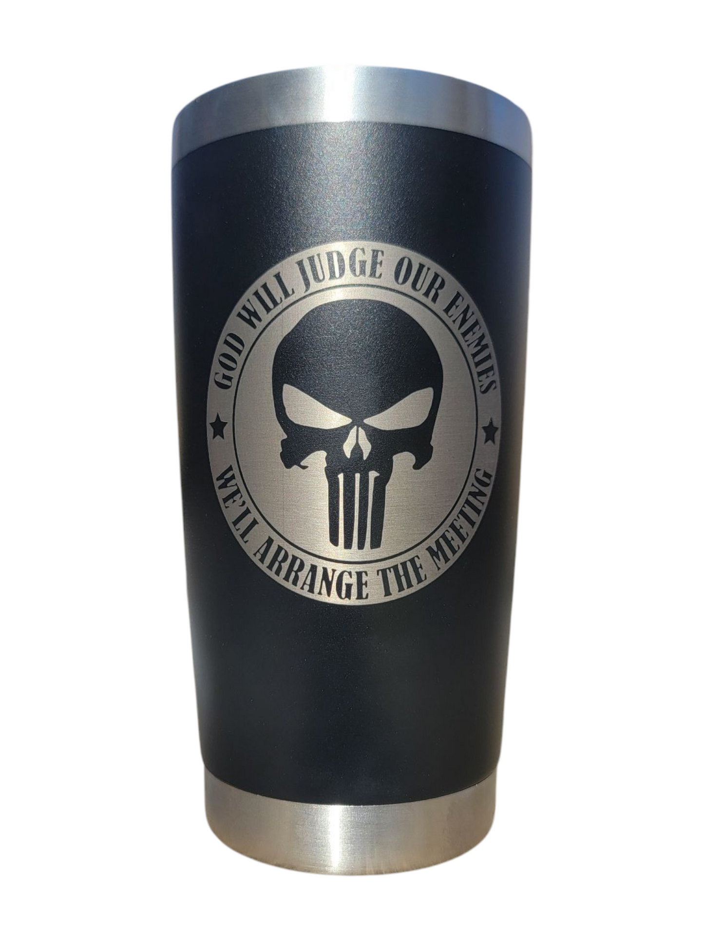 "Punisher Skull God Will Judge" 20oz Tumbler