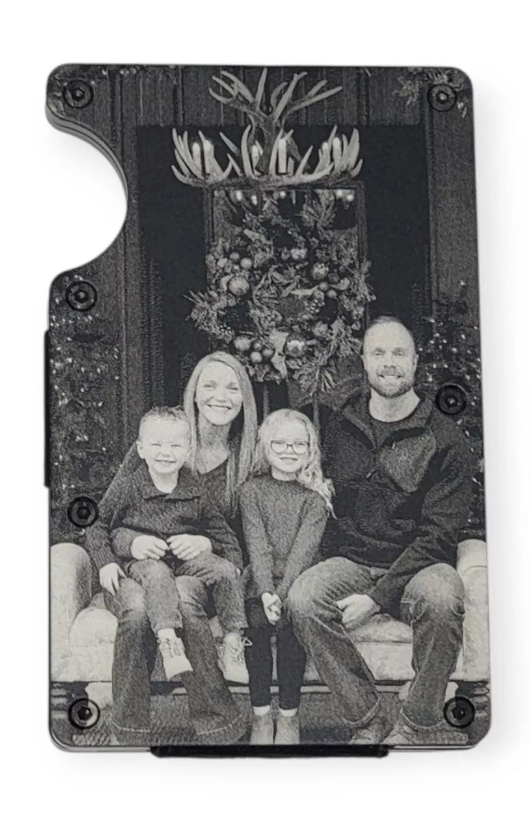 Custom Laser Engraved PHOTO Slim Wallet with money band