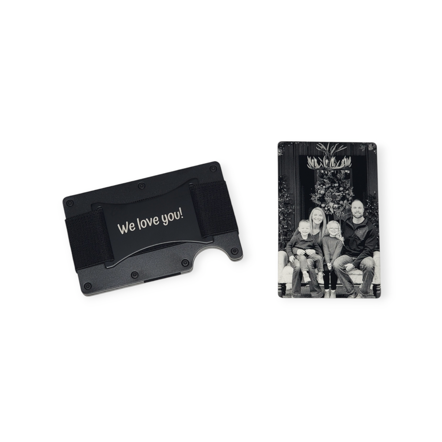 Custom Laser Engraved PHOTO Slim Wallet with money band