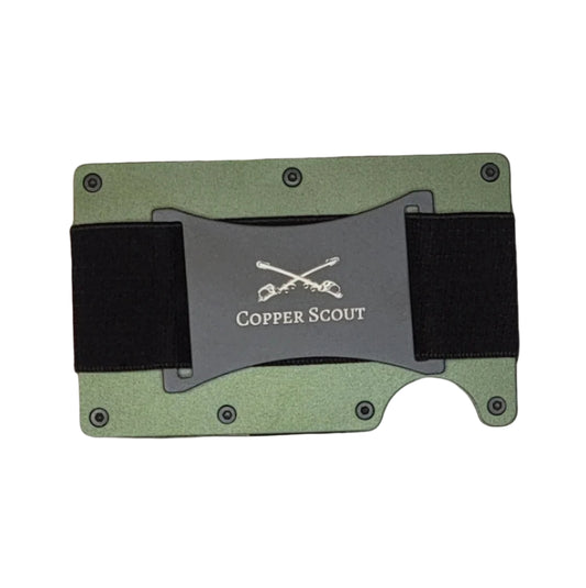"Deer Hunter" Green Slim Metal Wallet with money band